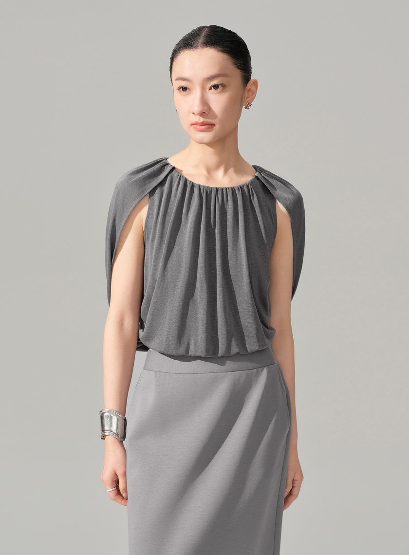 優雅垂墜收腰上衣