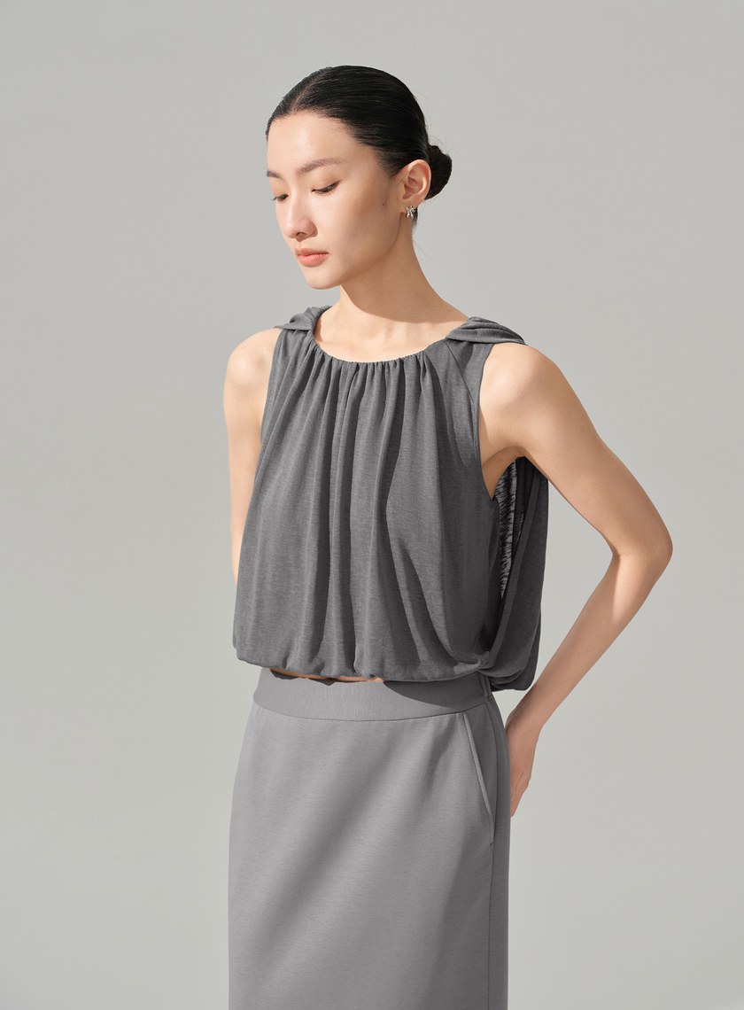 優雅垂墜收腰上衣