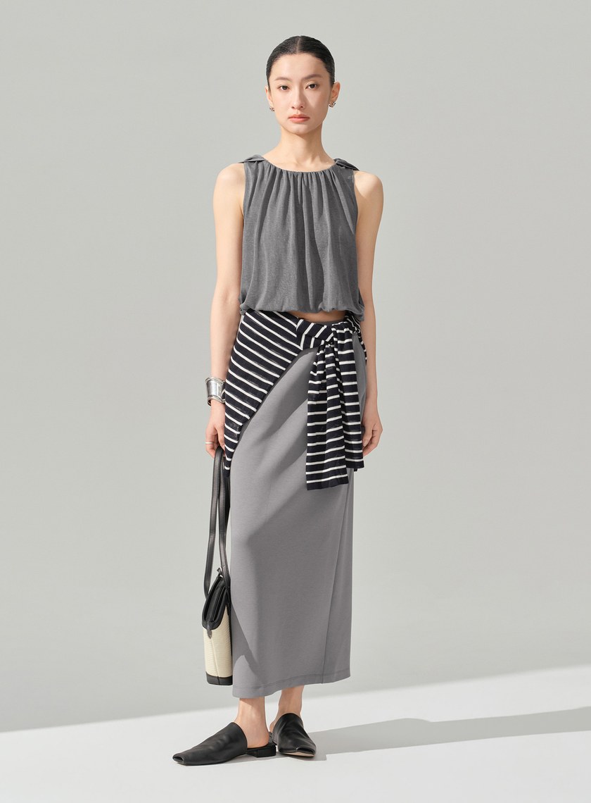 優雅垂墜收腰上衣