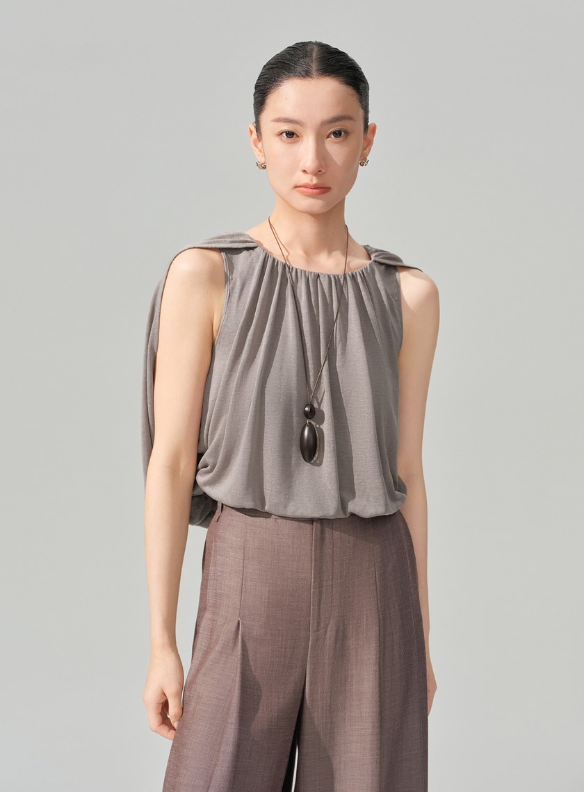 優雅垂墜收腰上衣