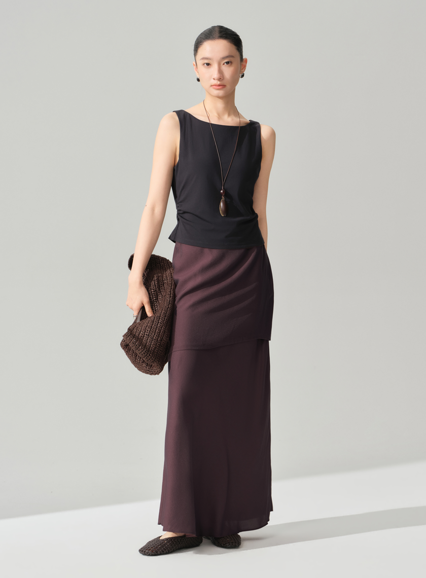 船領收腰涼感短袖上衣