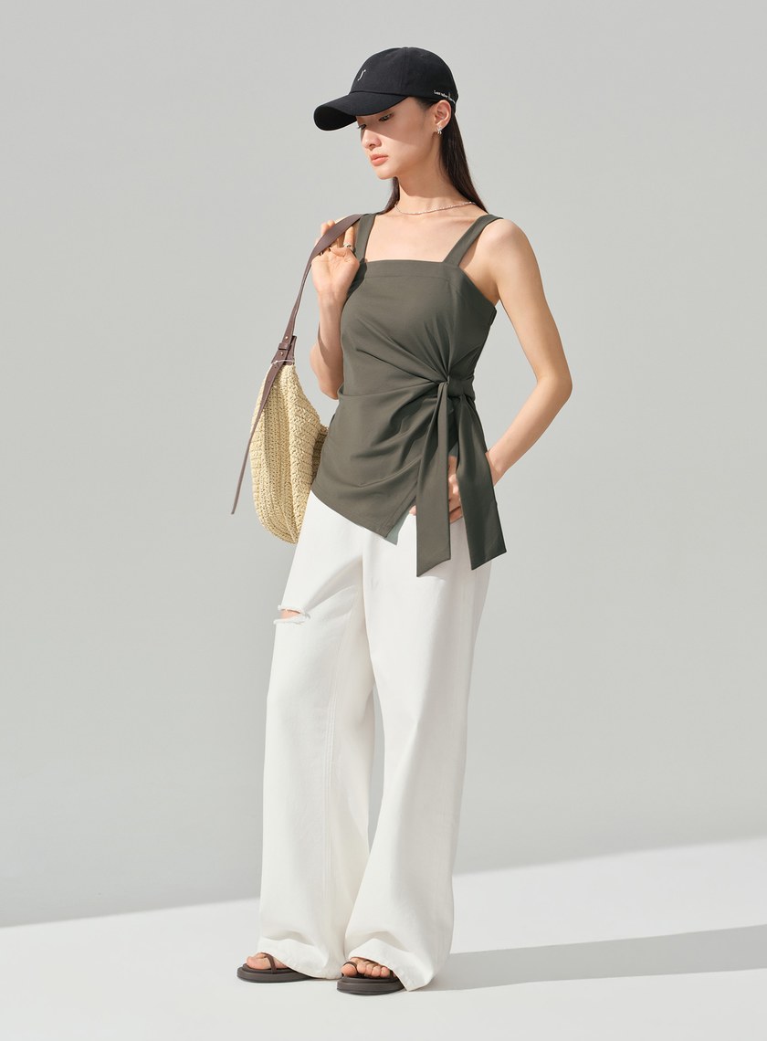 優雅綁帶不對稱Bra背心