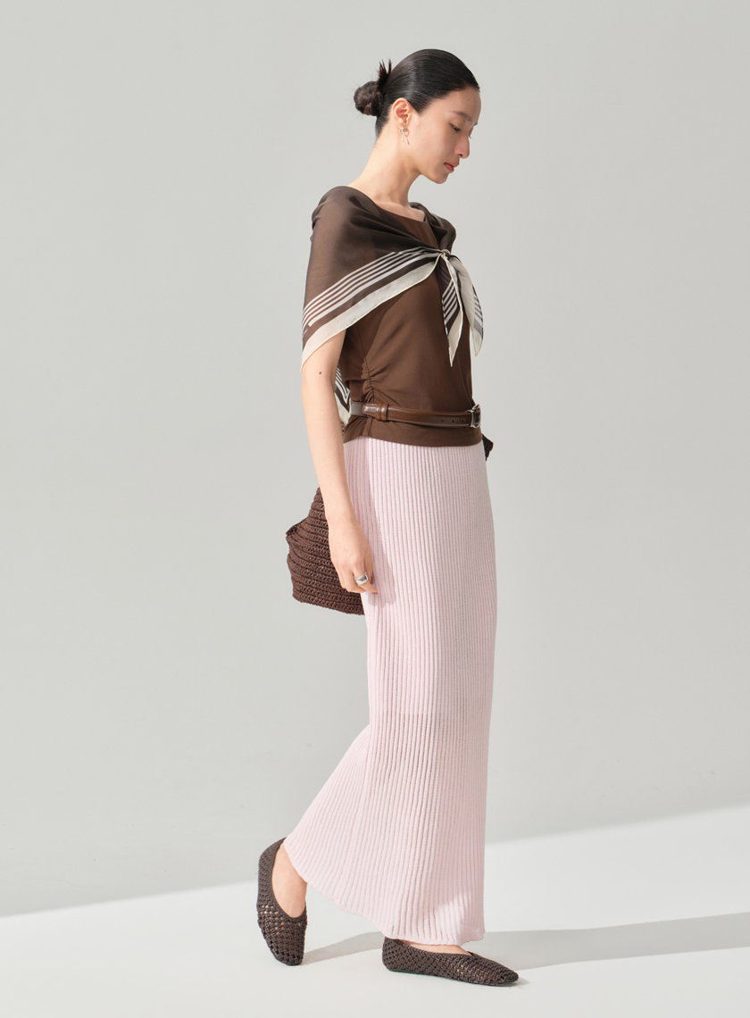 慵懶直身混紡長裙