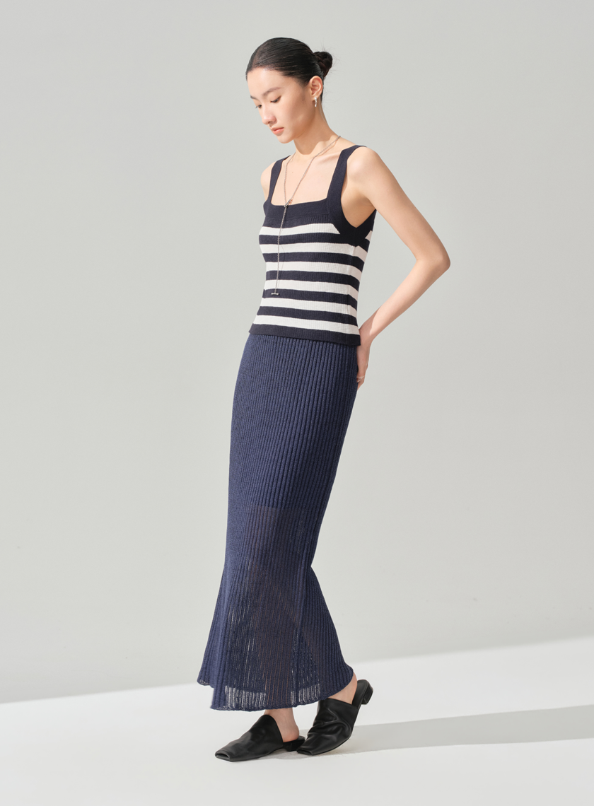 慵懶直身混紡長裙