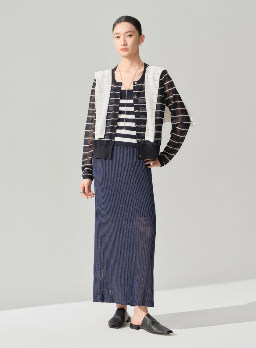 慵懶直身混紡長裙