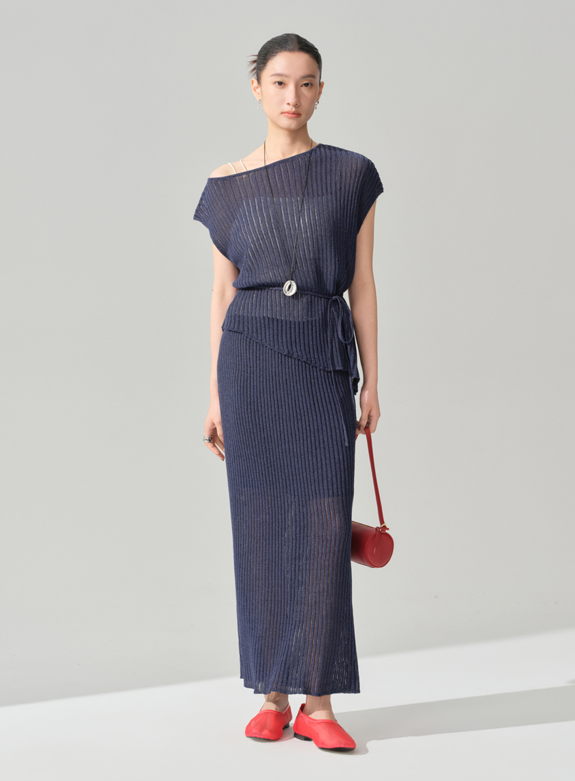 慵懶直身混紡長裙