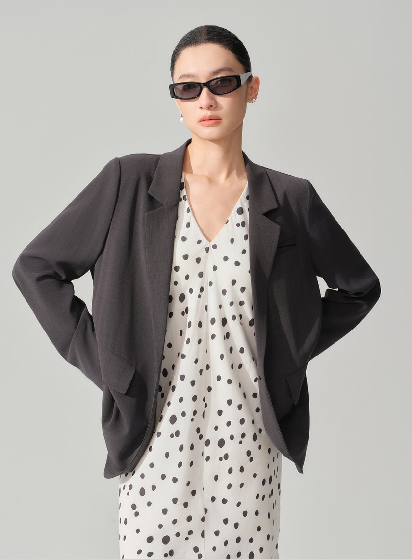 DISNEY｜拼接層次西裝外套