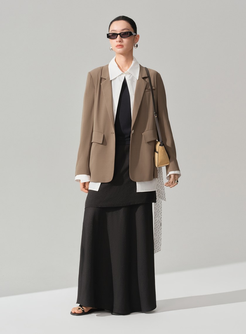 DISNEY｜拼接層次西裝外套