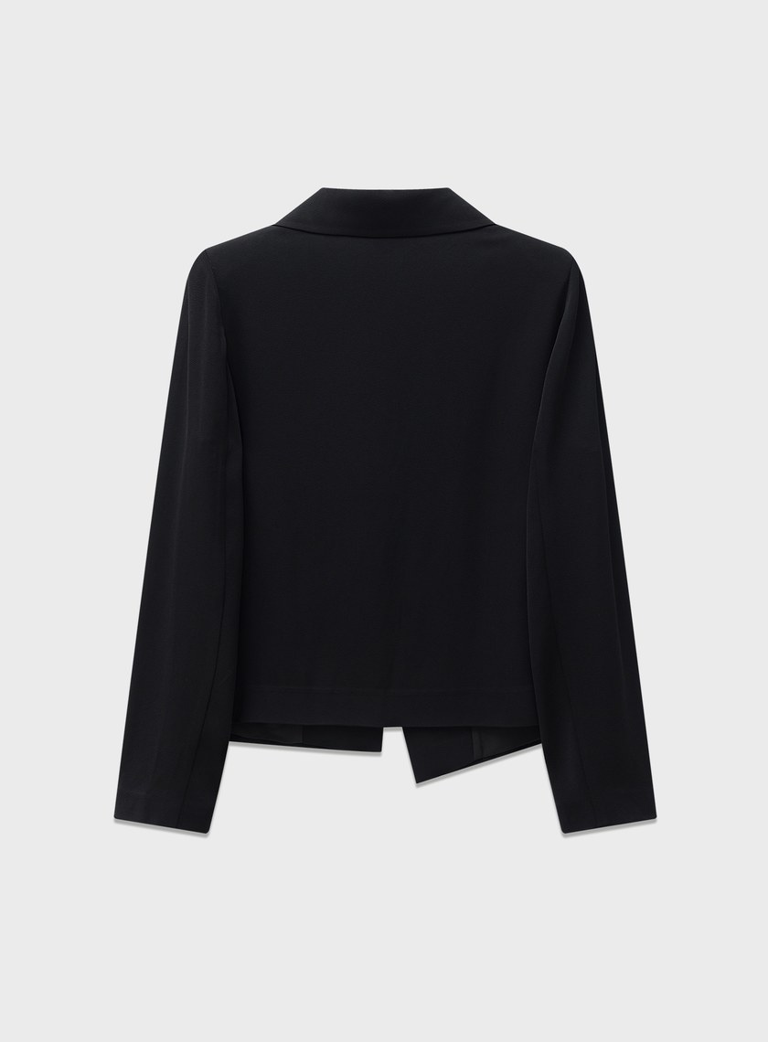 不對稱扣飾短版西裝外套