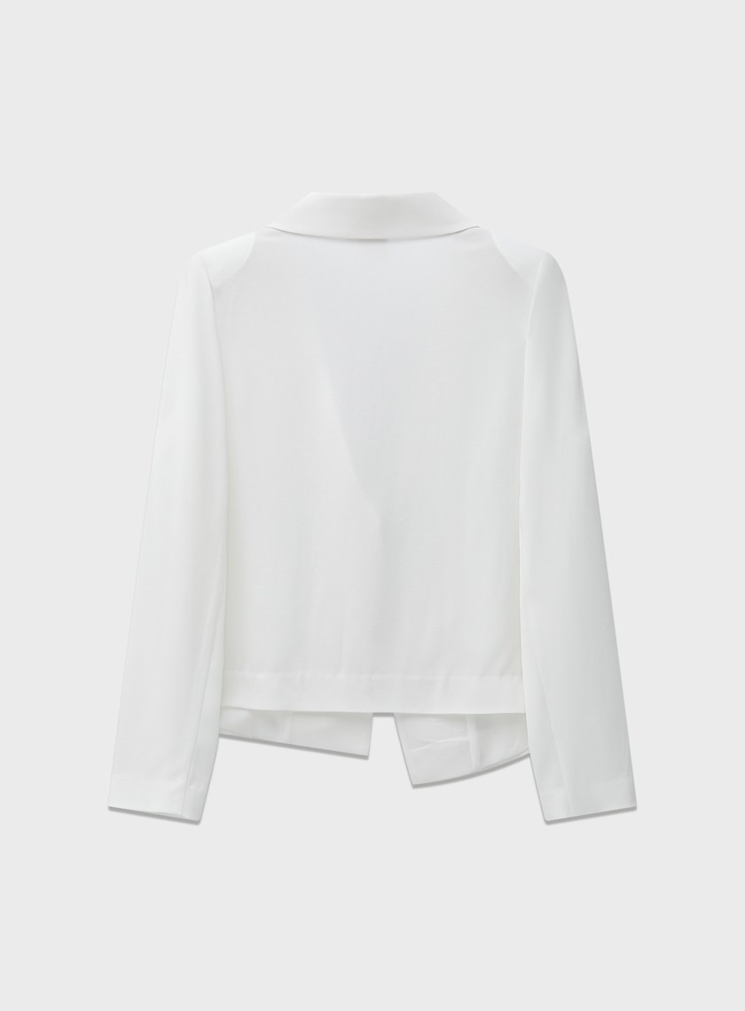 高級感醋酸不對稱西裝外套