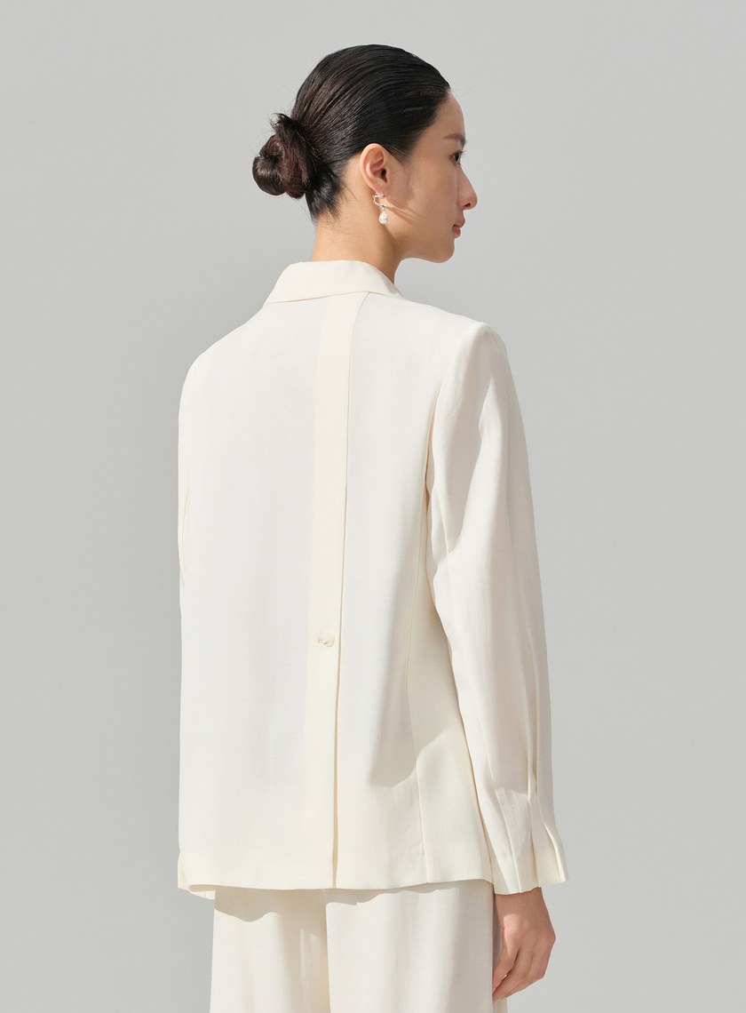 垂墜感不對稱西裝外套