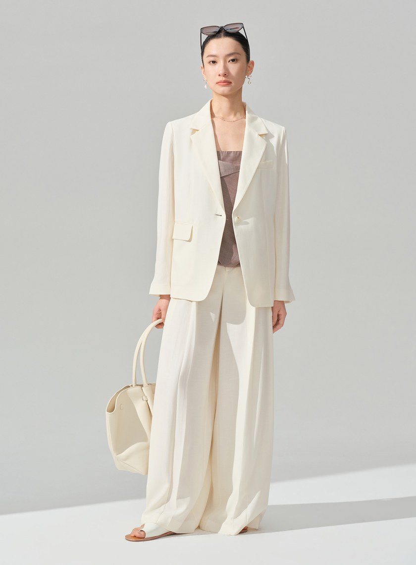 垂墜感不對稱西裝外套