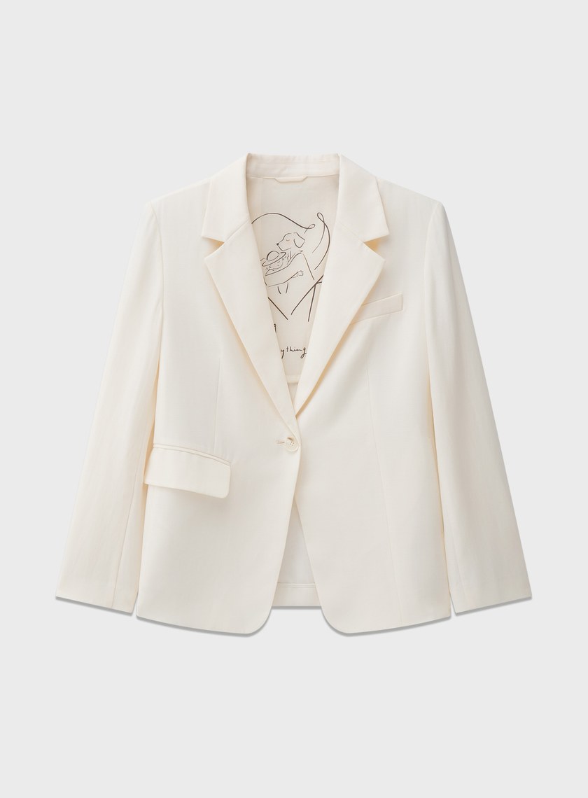 垂墜感不對稱西裝外套