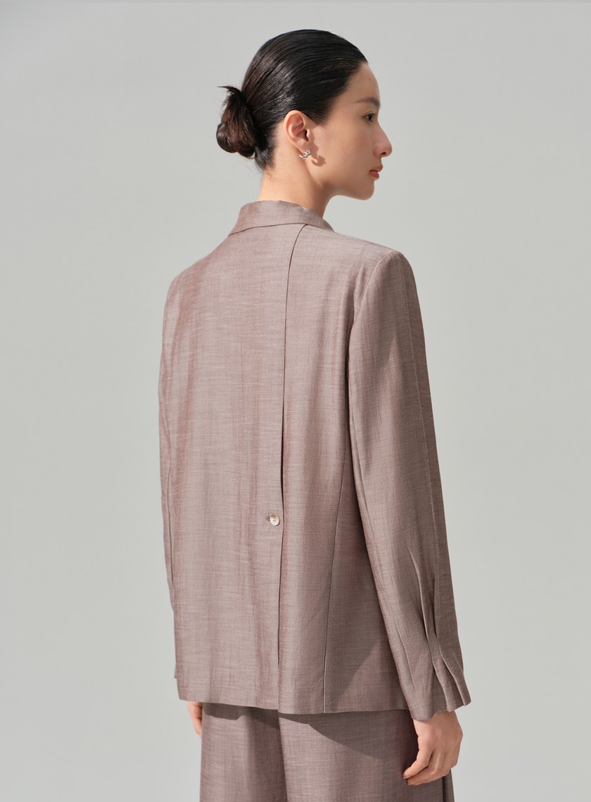 垂墜感不對稱西裝外套