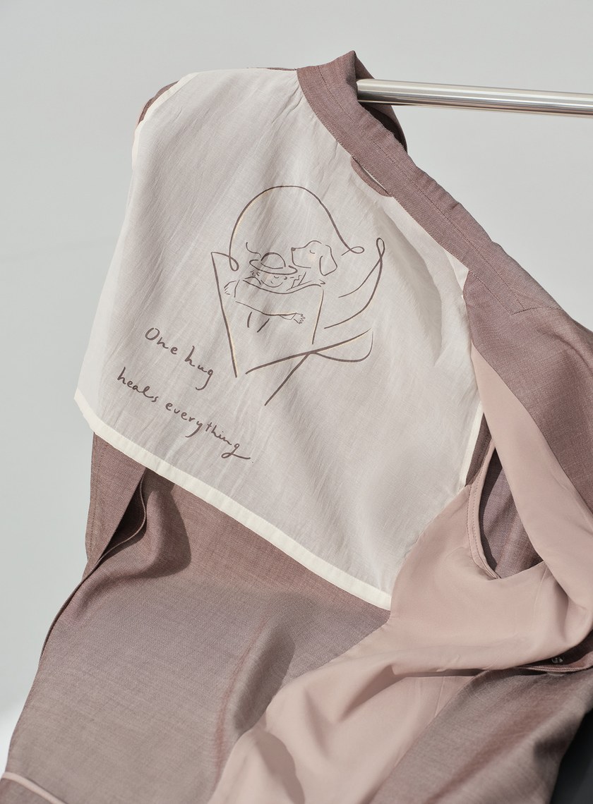 垂墜感不對稱西裝外套