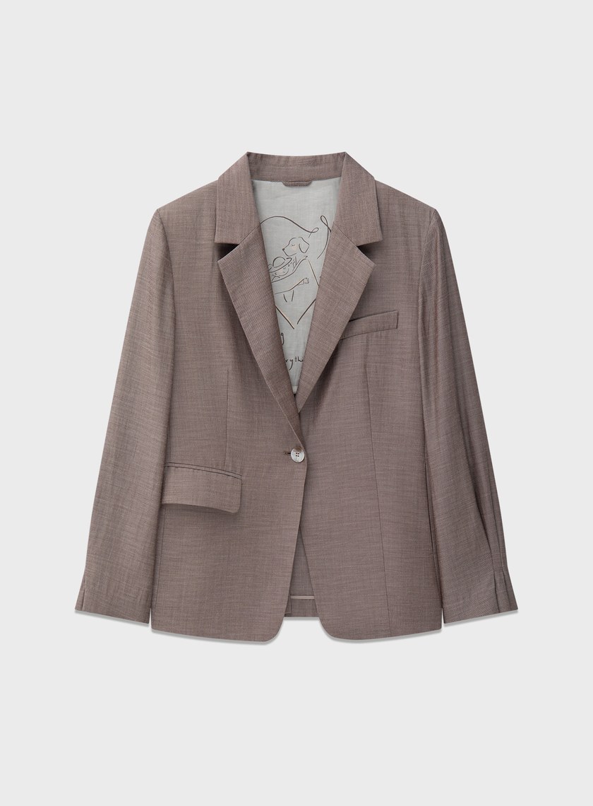 垂墜感不對稱西裝外套