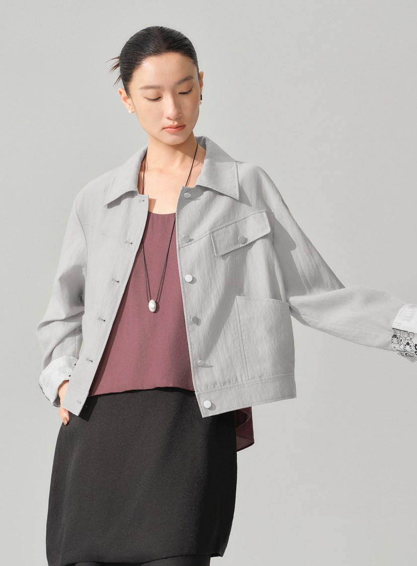 DISNEY｜報紙印花工裝外套