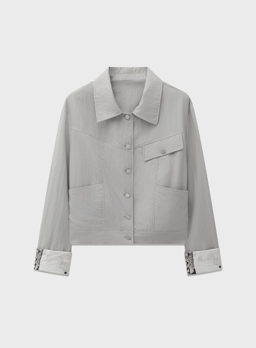 DISNEY｜報紙印花工裝外套