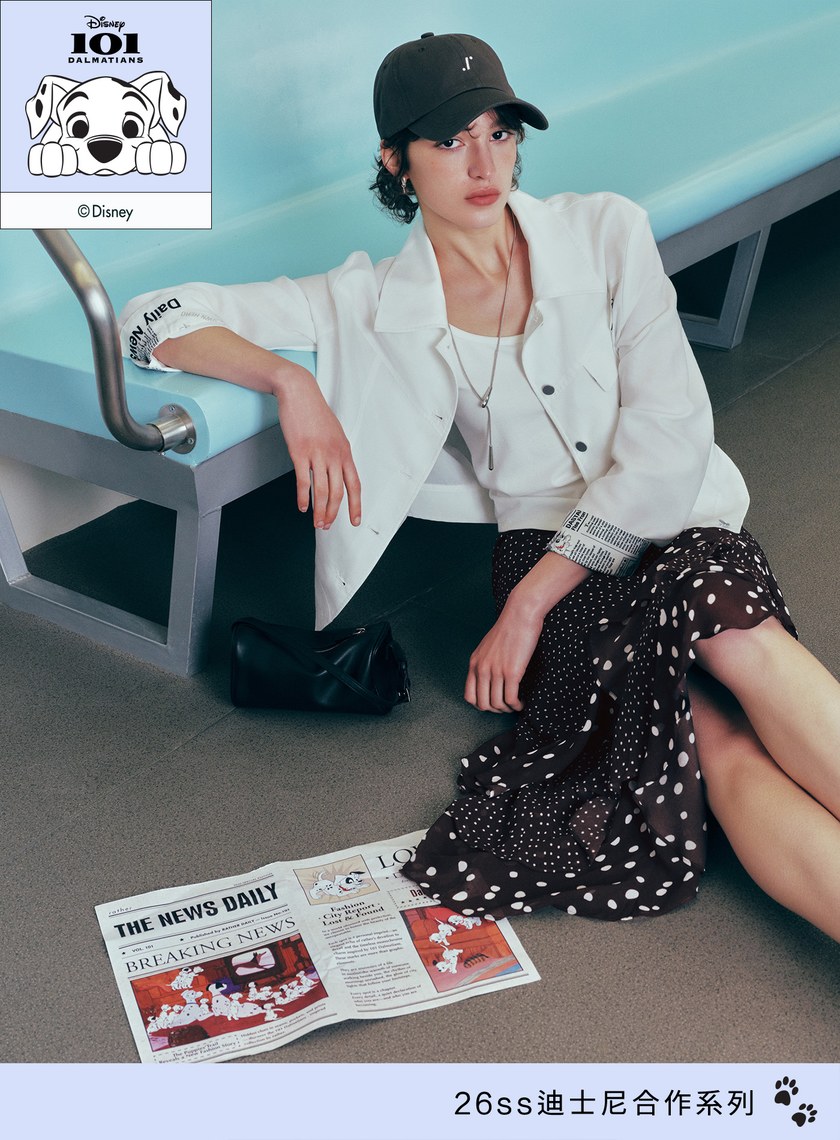 DISNEY｜報紙印花工裝外套