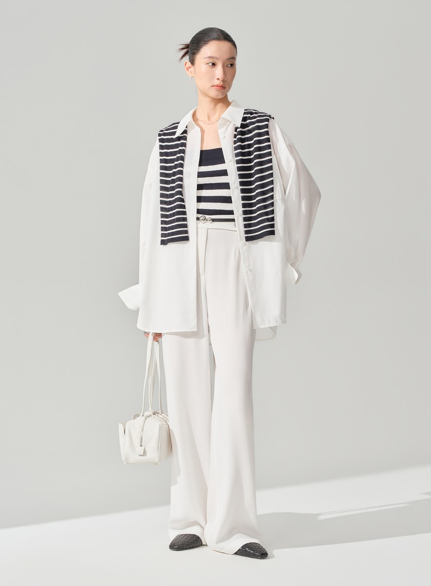 簡約不對稱半圓銀扣皮帶