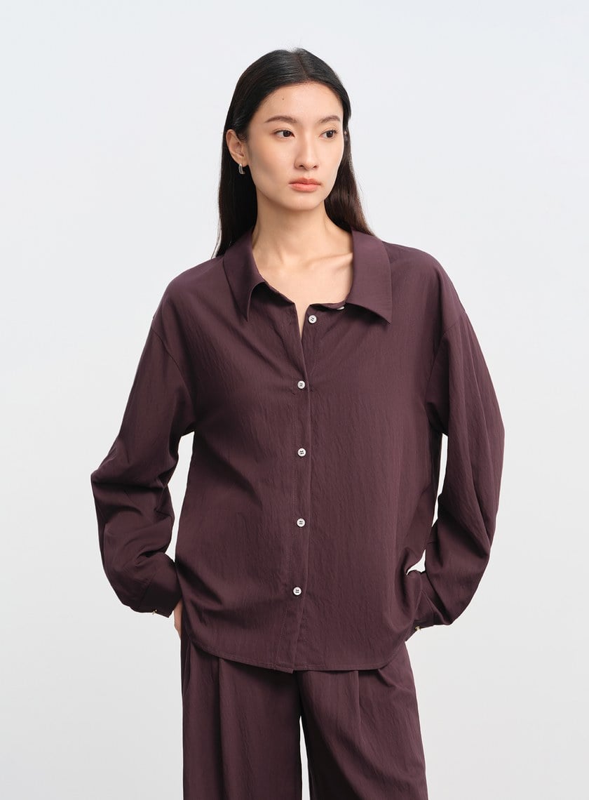 時髦兩穿式寬領襯衫