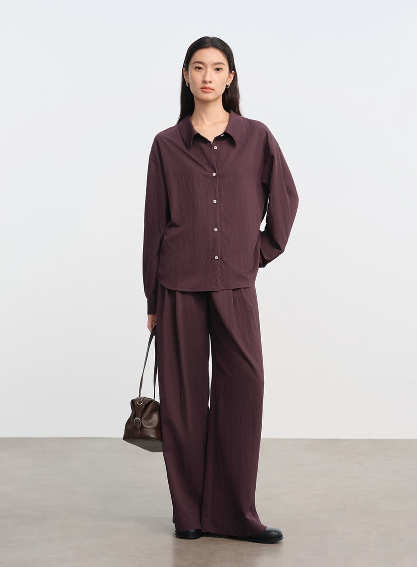 時髦兩穿式寬領襯衫