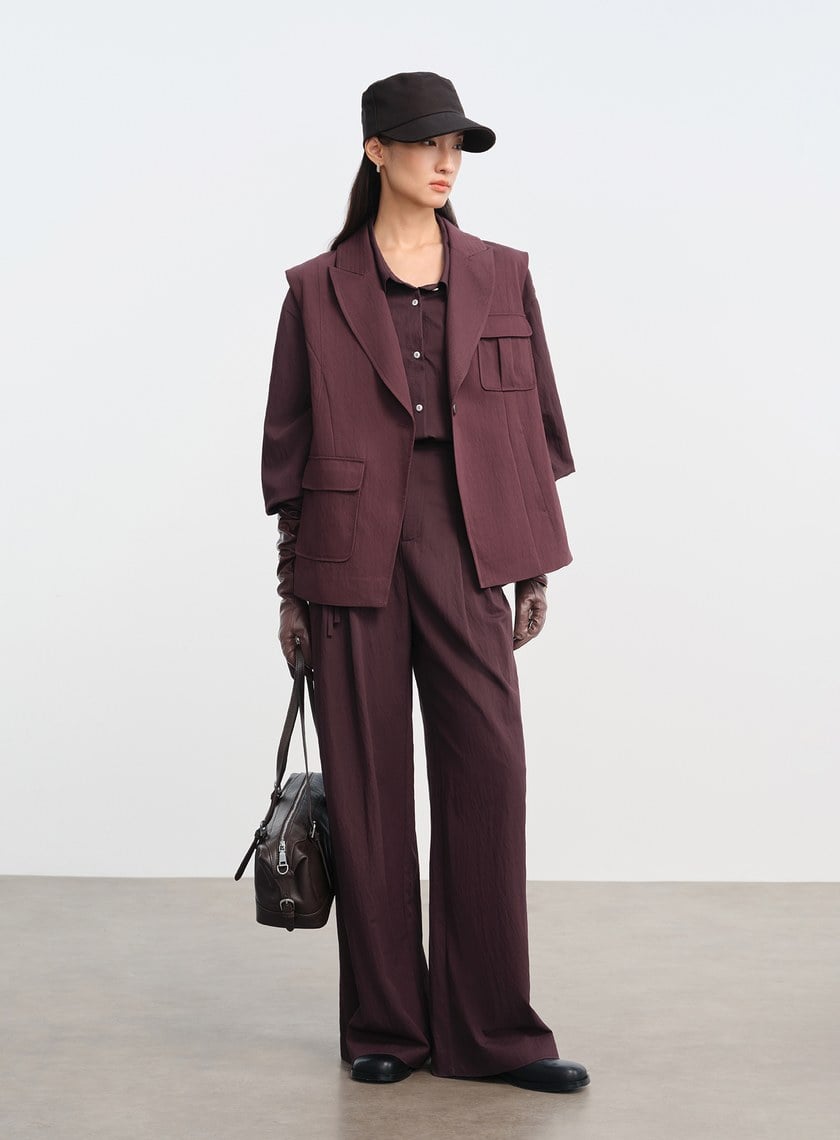 時髦兩穿式寬領襯衫