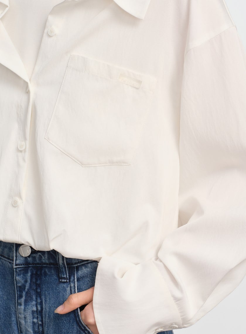 假兩件時髦光澤襯衫