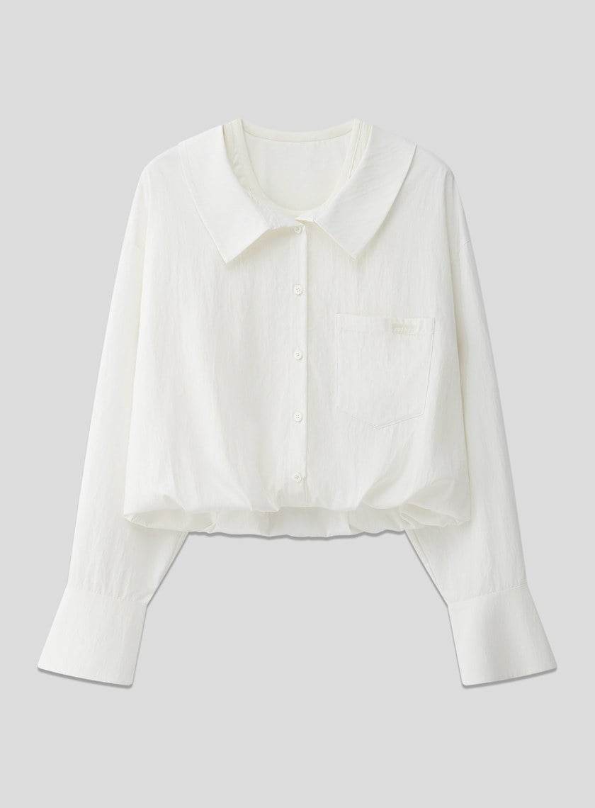 假兩件時髦光澤襯衫