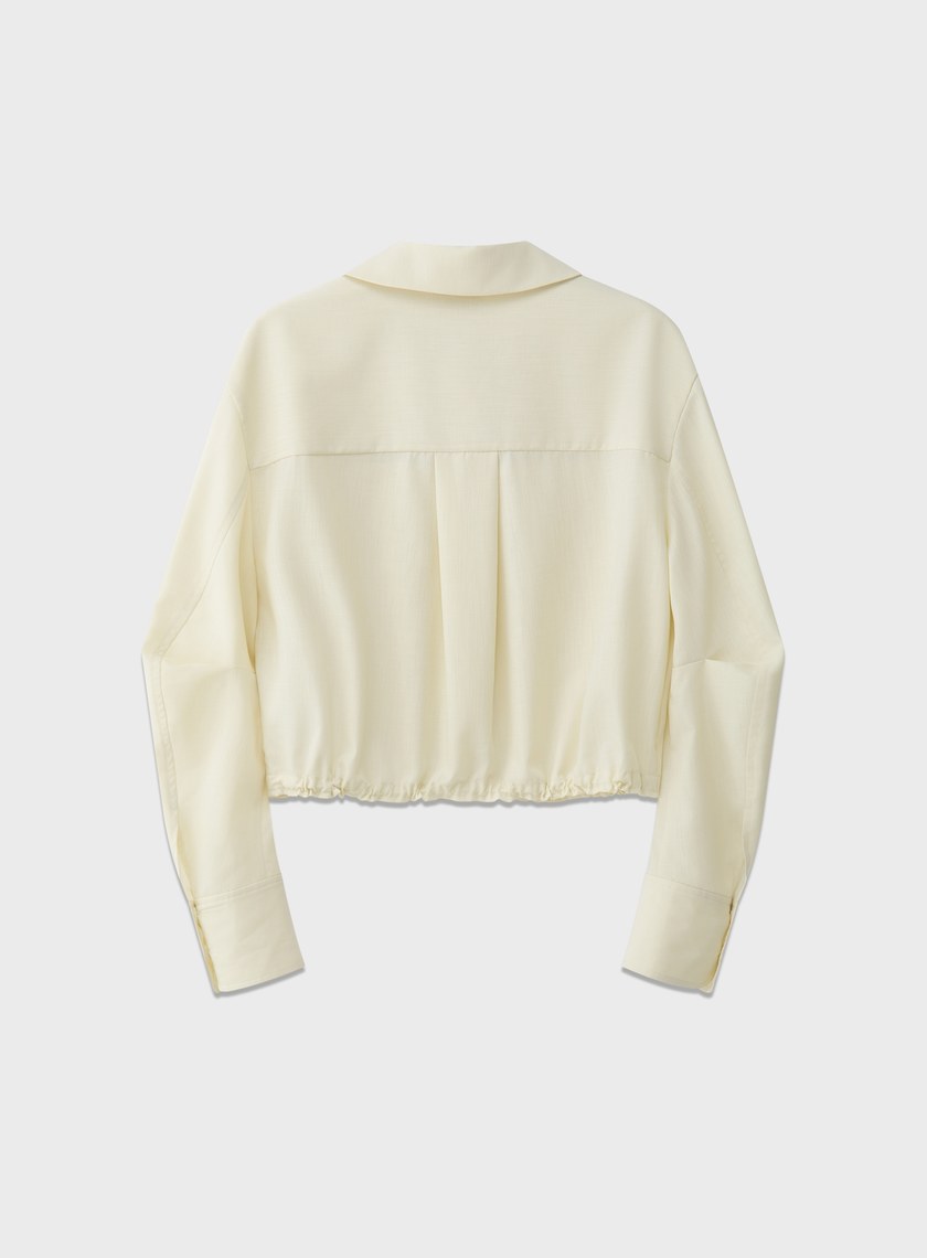 短版工裝貼帶襯衫