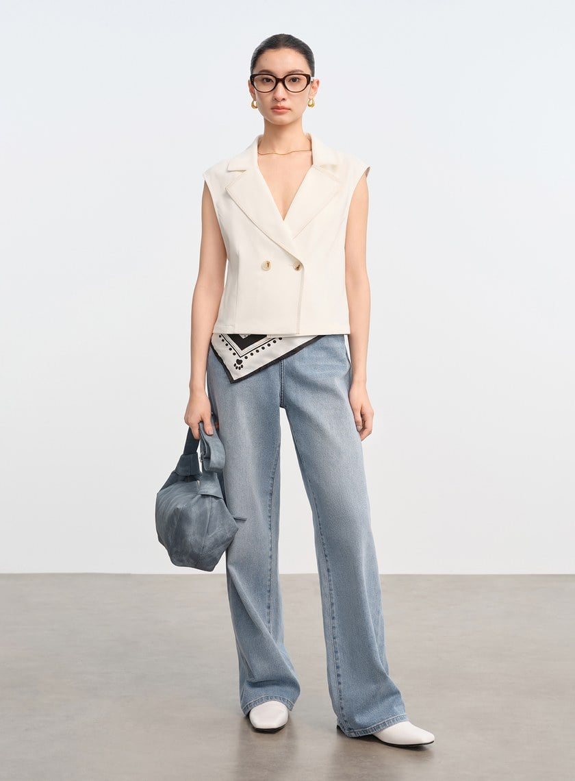 DISNEY｜復古仿丹寧短版背心