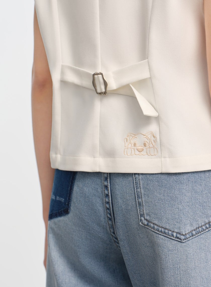 DISNEY｜復古仿丹寧短版背心