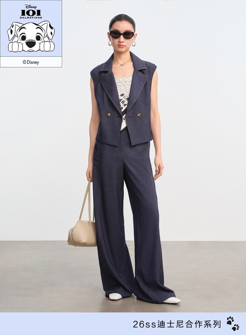 DISNEY｜復古仿丹寧短版背心