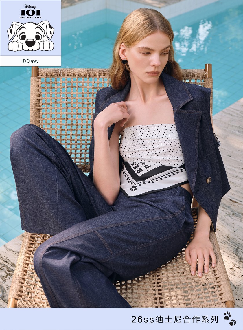 DISNEY｜復古仿丹寧短版背心