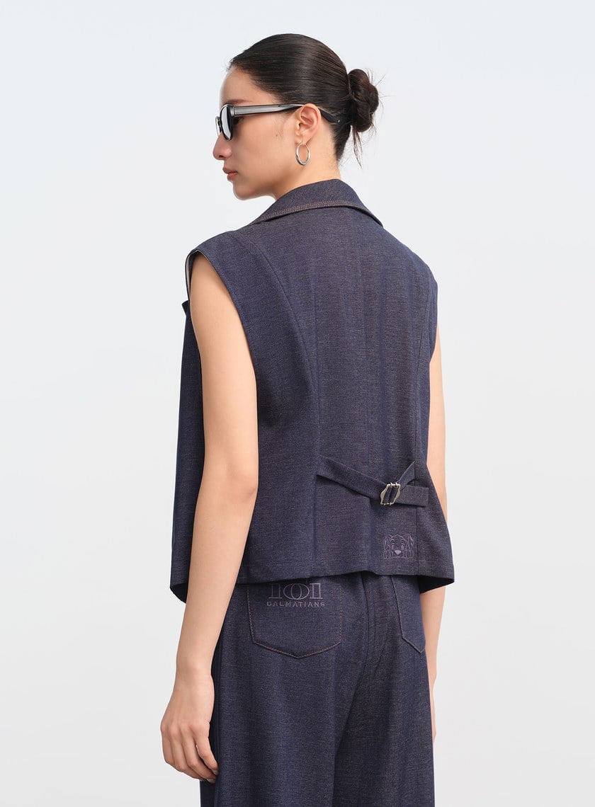 DISNEY｜復古仿丹寧短版背心