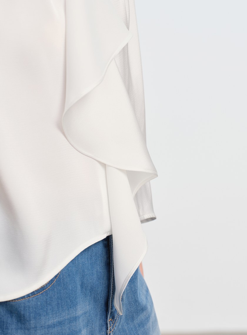 緞面荷葉無袖上衣