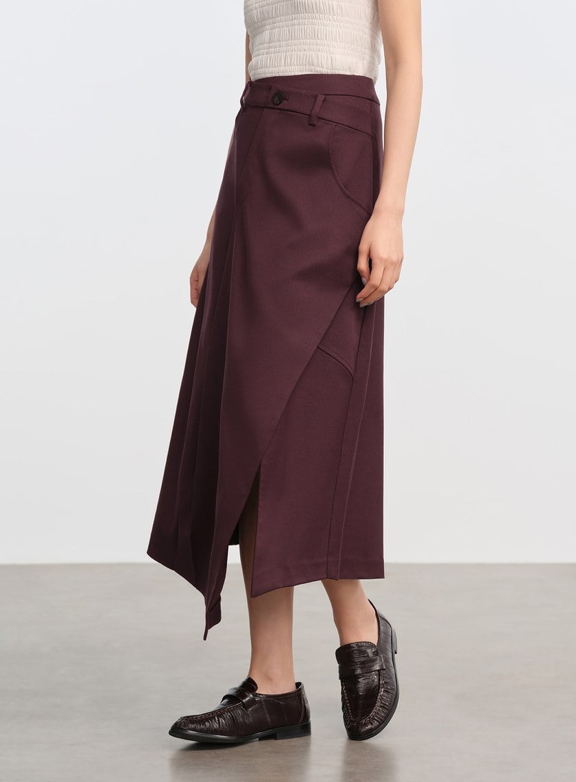 立體不對稱剪裁A字裙