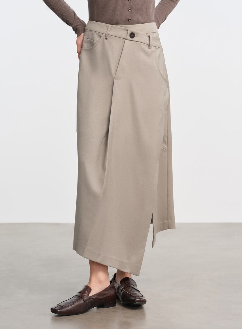 立體不對稱剪裁A字裙