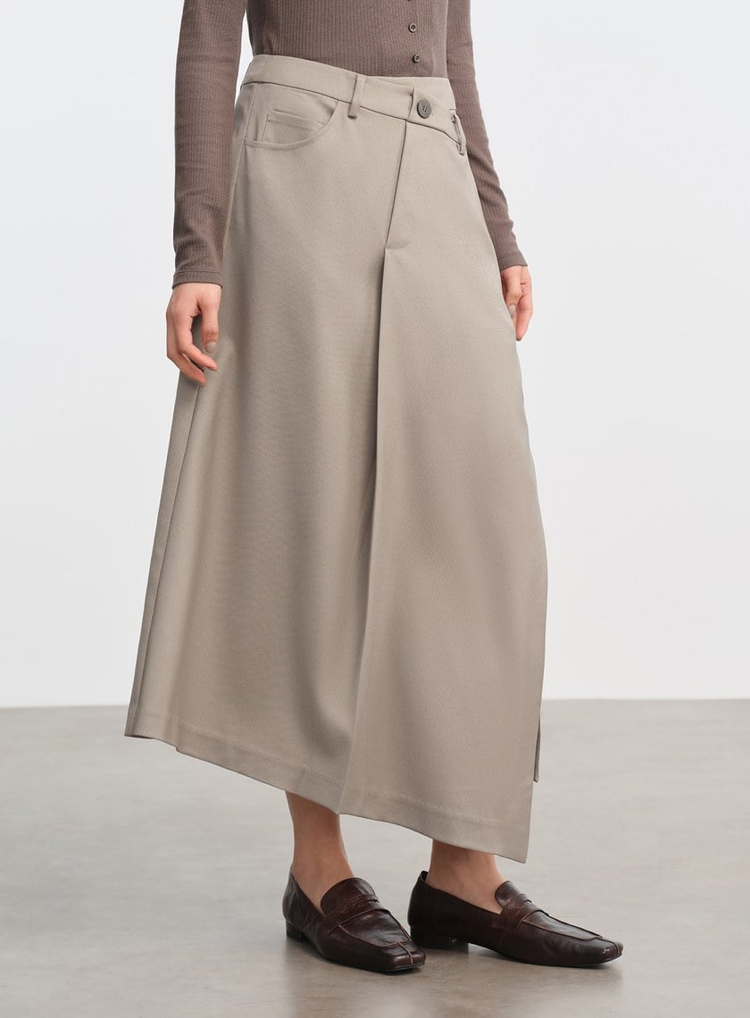 立體不對稱剪裁A字裙