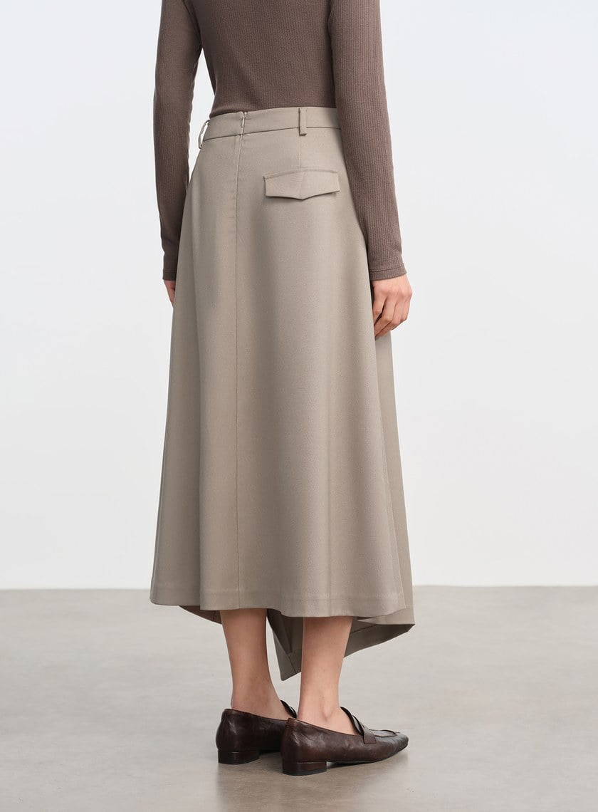 立體不對稱剪裁A字裙