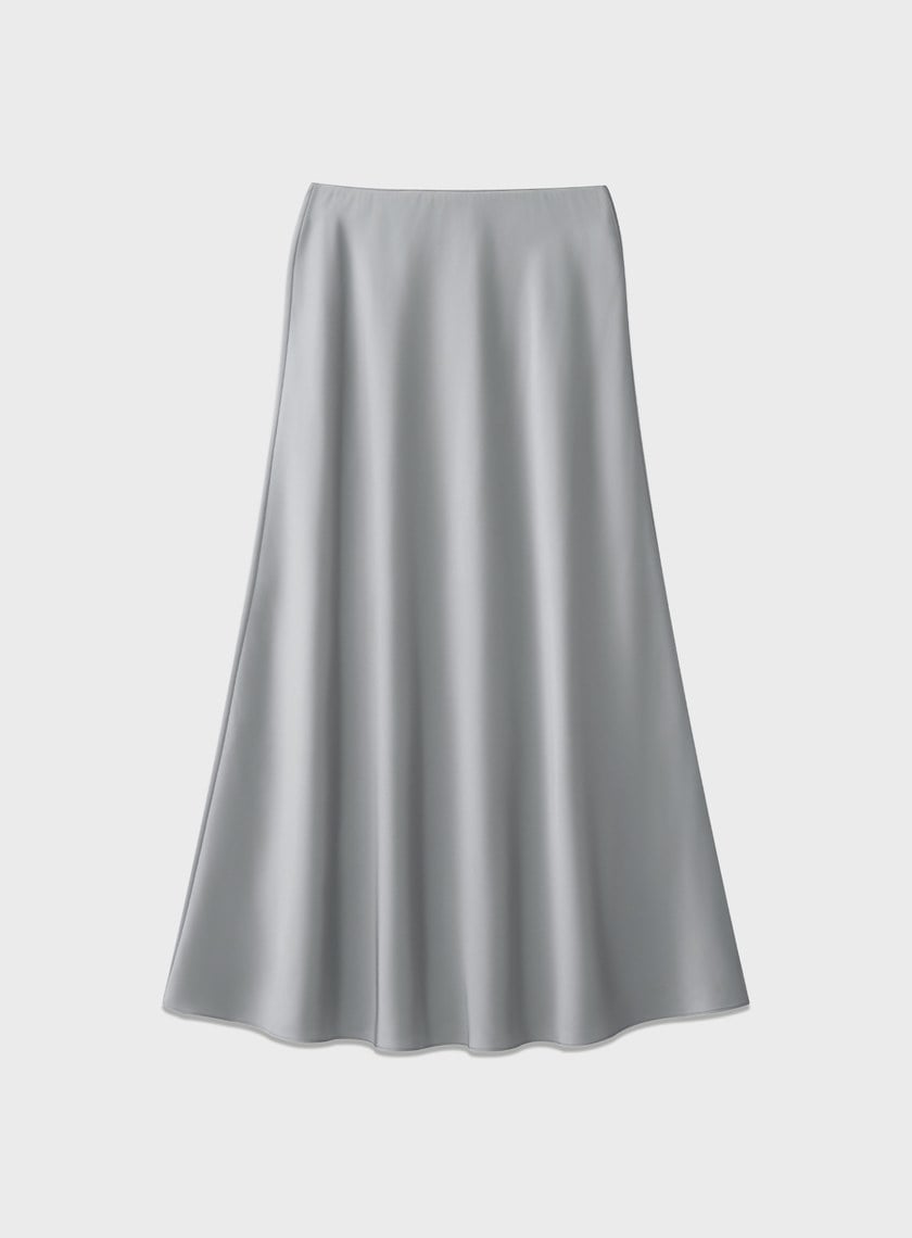 復古緞面高腰長裙