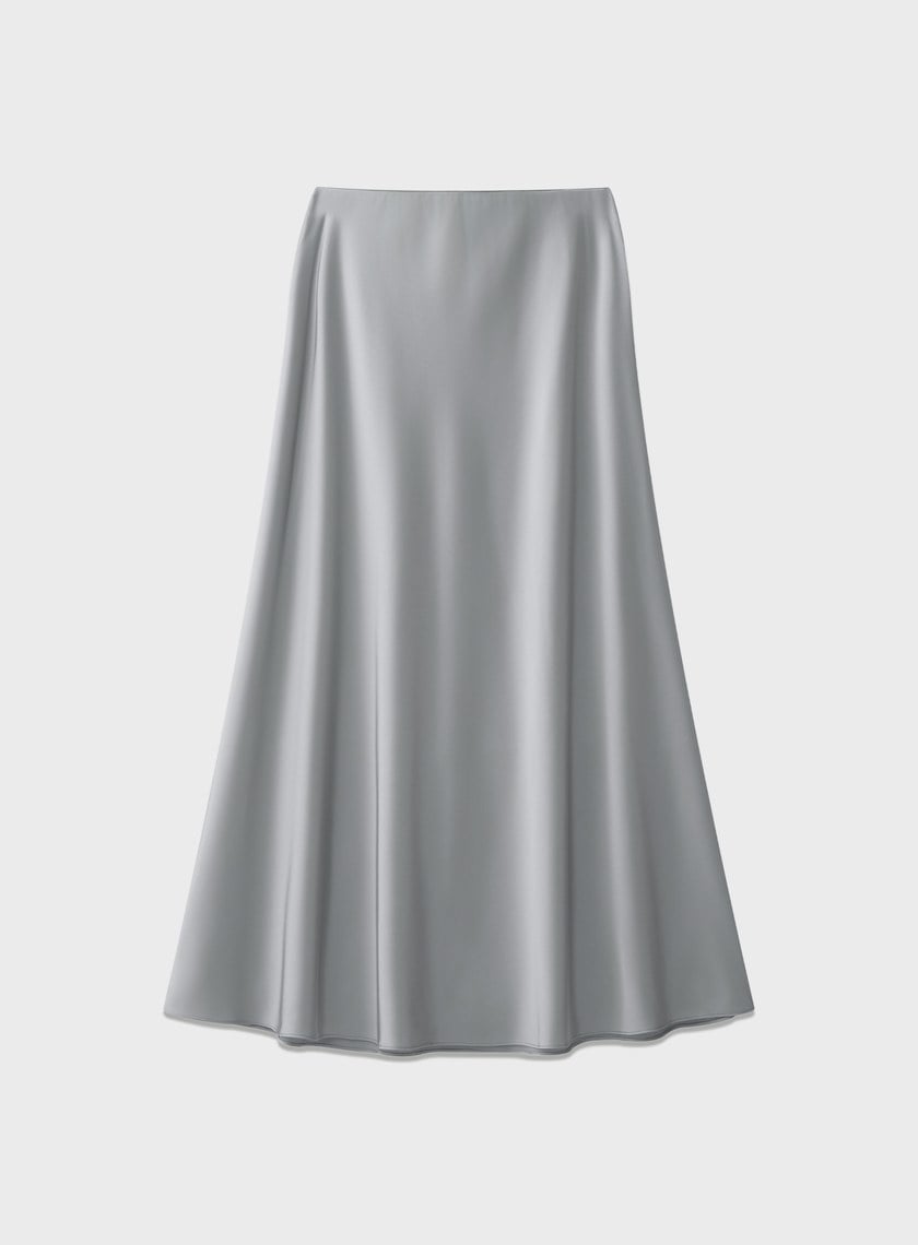 復古緞面高腰長裙