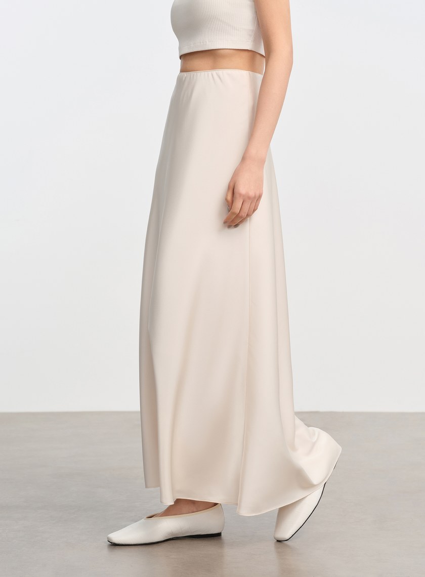 復古緞面高腰長裙