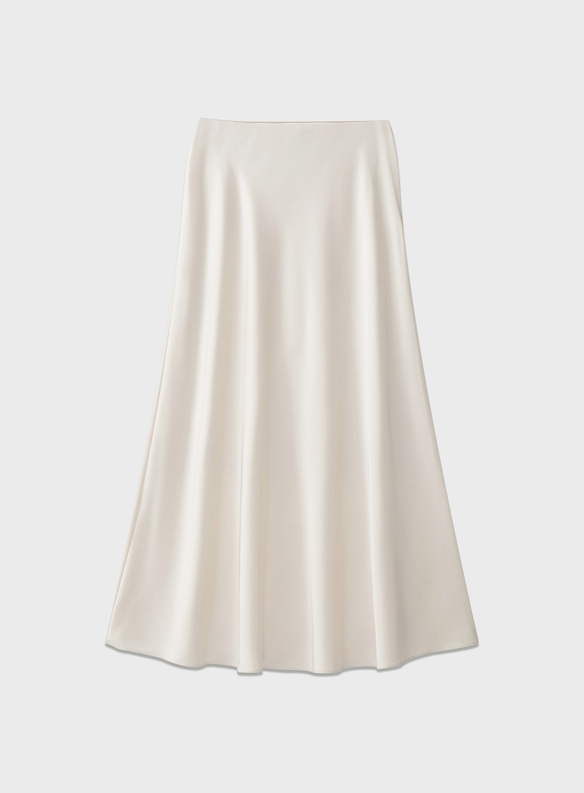 復古緞面高腰長裙