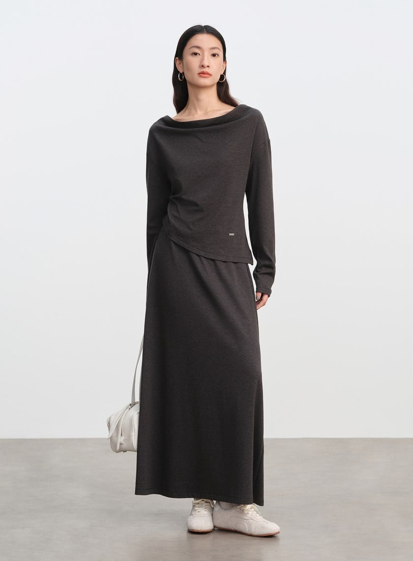 慵懶高腰針織長裙