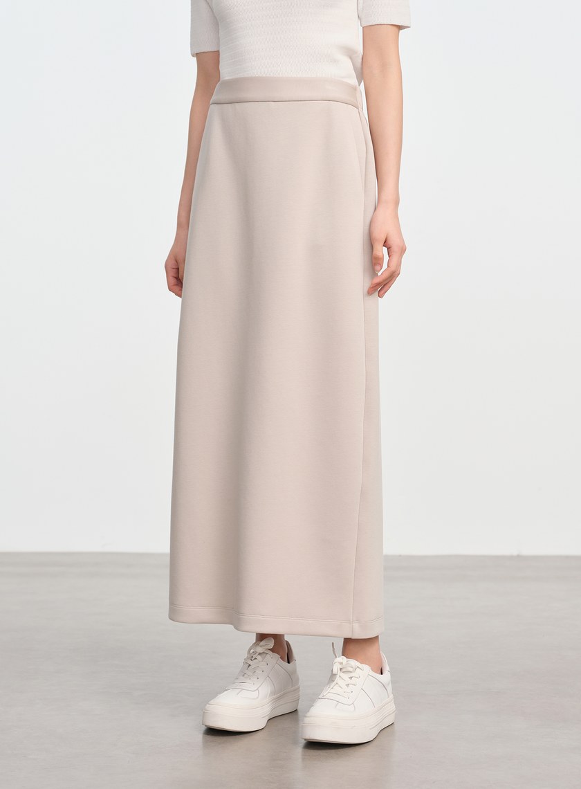 空氣層垂墜針織長裙