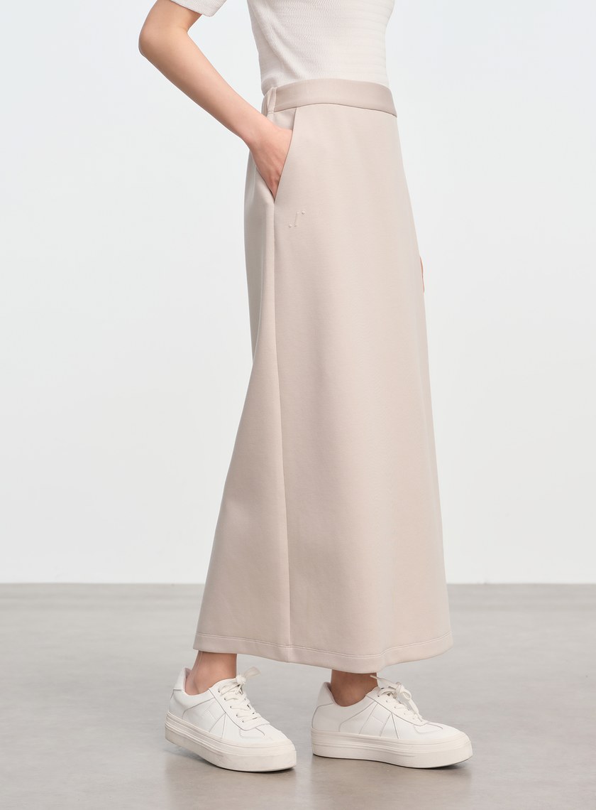 空氣層垂墜針織長裙