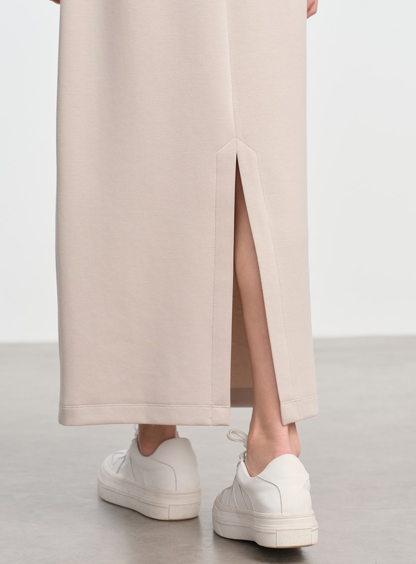 空氣層垂墜針織長裙