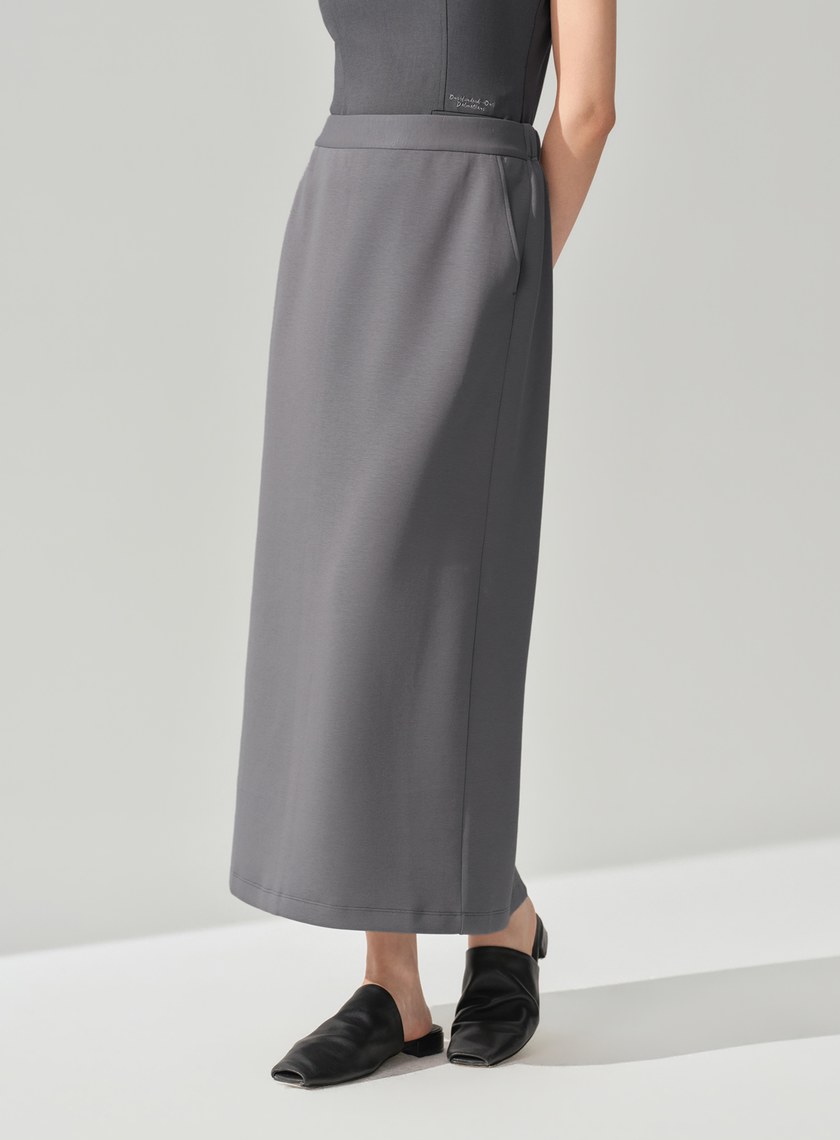 空氣層垂墜針織長裙