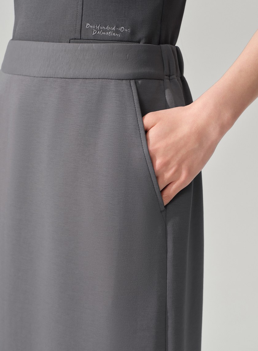 空氣層垂墜針織長裙